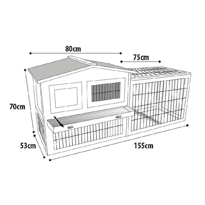 Flamingo Caseta para Conejo Sunshine Cottage 155x53x70cm FLAMINGO Mascotas-Ávila