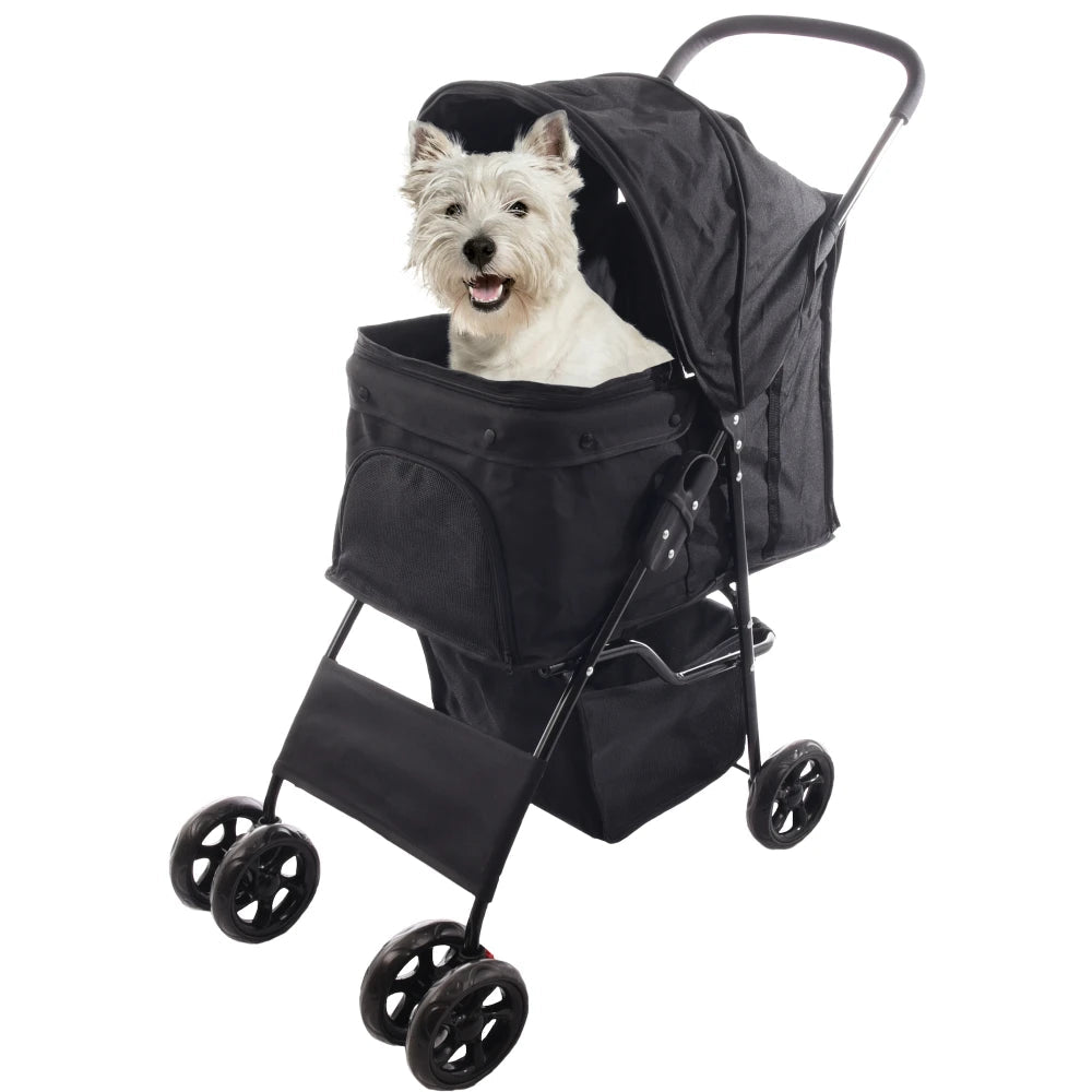 Flamingo Cochecito para Perro Carrito Buggy Negro 46x81,5x98cm FLAMINGO Mascotas-Ávila