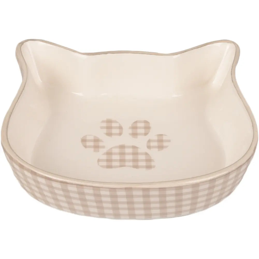 Flamingo Comedero Ceramica Gato Mylo Beige-Blanco 220 ml 12,5 cm FLAMINGO Mascotas-Ávila