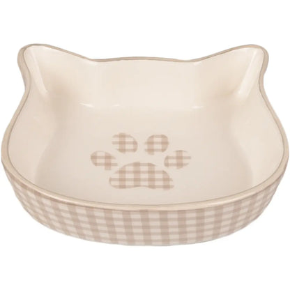 Flamingo Comedero Ceramica Gato Mylo Beige-Blanco 220 ml 12,5 cm FLAMINGO Mascotas-Ávila