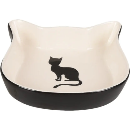 Flamingo Comedero Ceramica Gato Nala Negro-Blanco 220 ml 12,5 cm FLAMINGO Mascotas-Ávila
