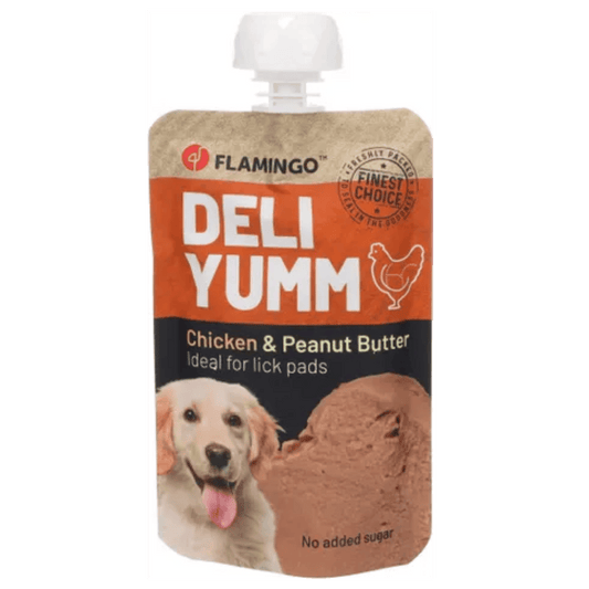 Flamingo Deli Yumm Paté Pollo y Mantequilla de Cacahuetes Snack Líquido para Perros FLAMINGO Mascotas-Ávila