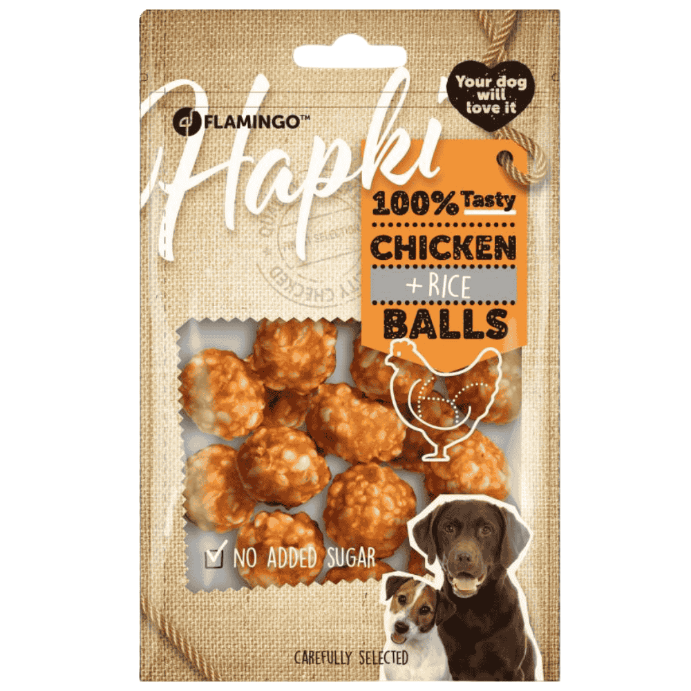 Flamingo Hapki Bolas de Pollo y Arroz Snack para Perros FLAMINGO Mascotas-Ávila