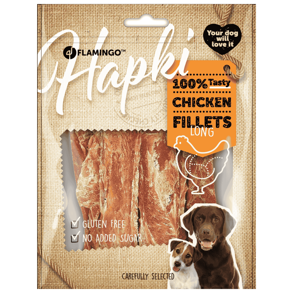Flamingo Hapki Filetes Largos de Pollo Snack para Perros FLAMINGO Mascotas-Ávila