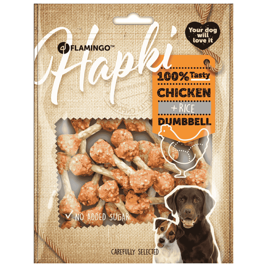 Flamingo Hapki Mancuernas de Pollo y Arroz Snack para Perros FLAMINGO Mascotas-Ávila