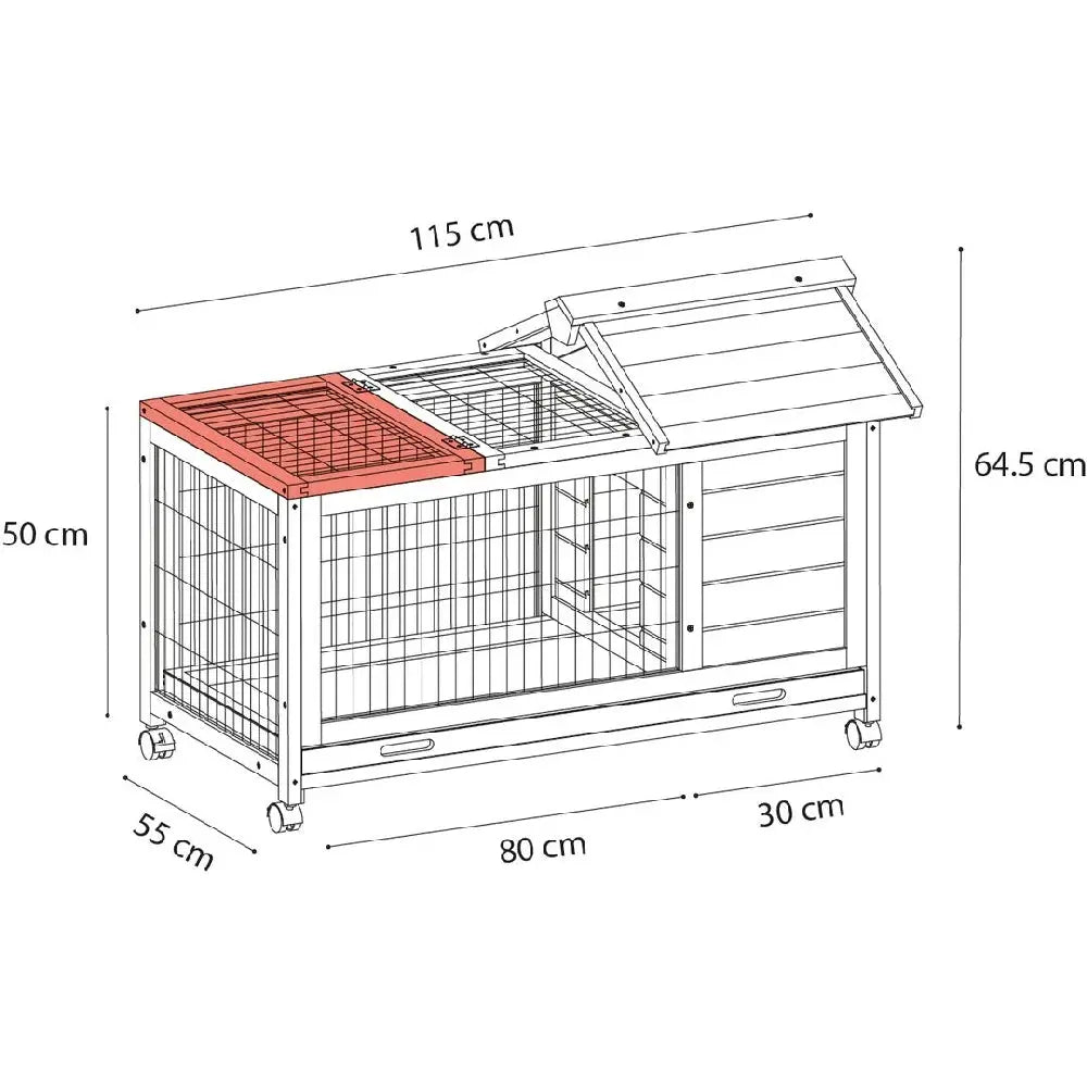 Flamingo Jaula Conejo Honey Rustic 115x56,5x64,5cm FLAMINGO Mascotas-Ávila