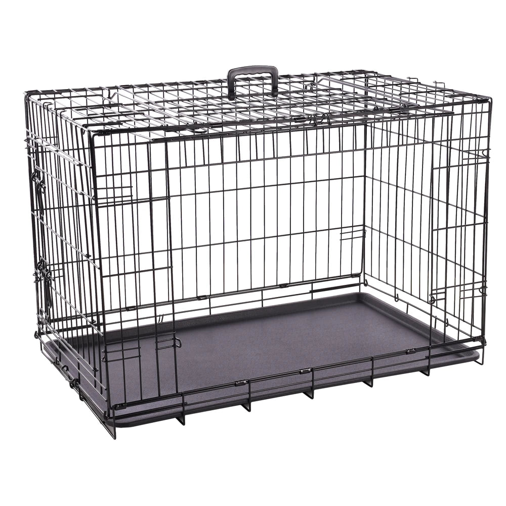 Flamingo Jaula de Alambre Nyo Negra con Puerta Corredera para Perros FLAMINGO Mascotas-Ávila