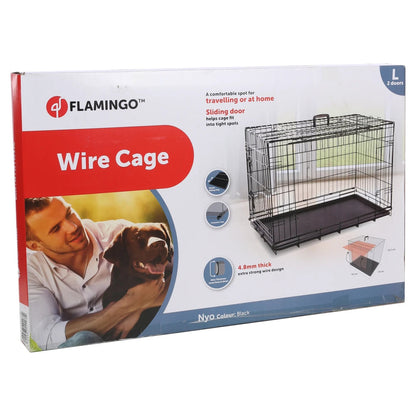 Flamingo Jaula de Alambre Nyo Negra con Puerta Corredera para Perros FLAMINGO Mascotas-Ávila