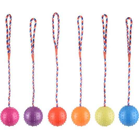 Flamingo Juguete Perro Pelota Pinchos con Cuerda 7 cm KARLIE Mascotas-Ávila