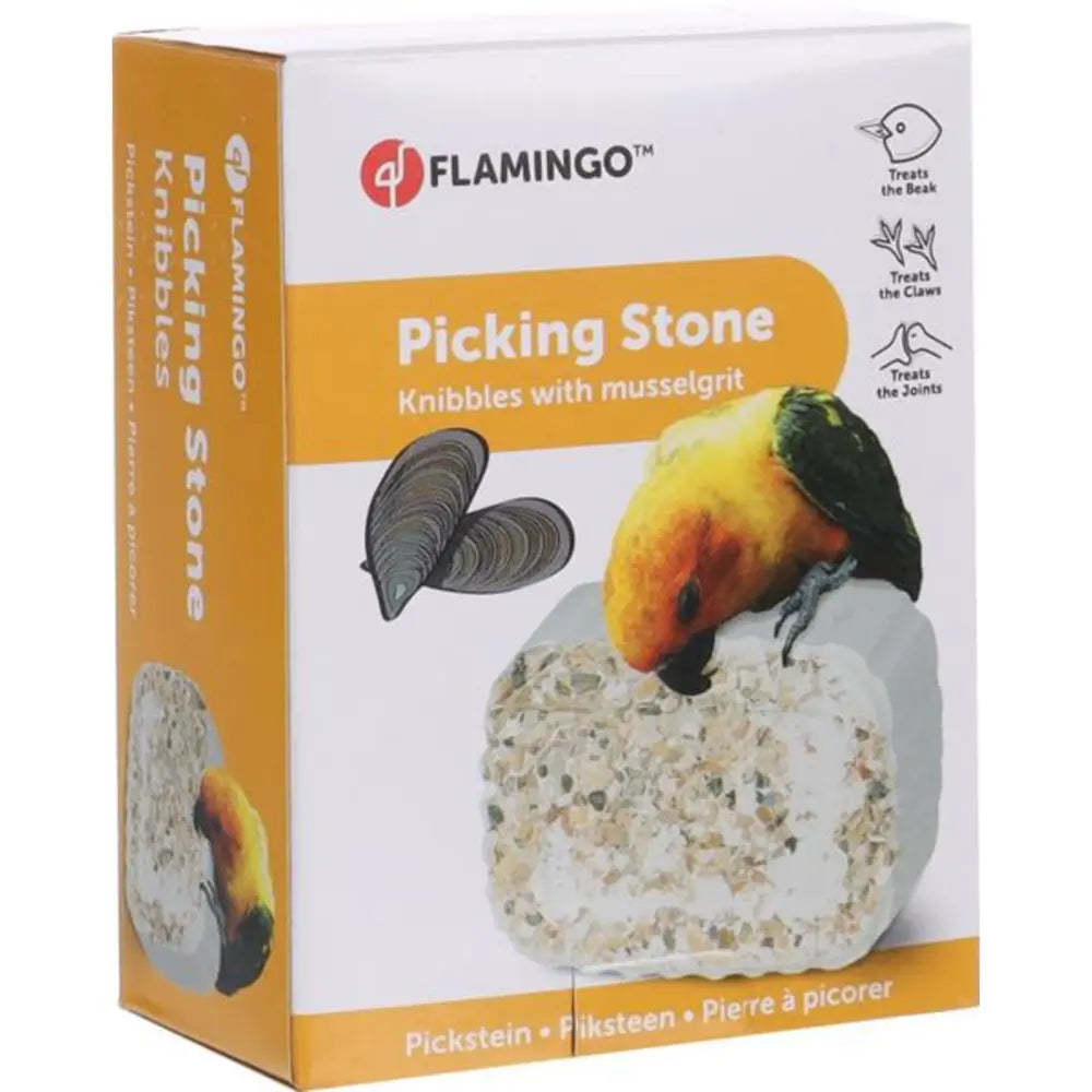 Flamingo Knibbles Piedra Roer Sabor Mejillon Pájaros 210 g KARLIE Mascotas-Ávila