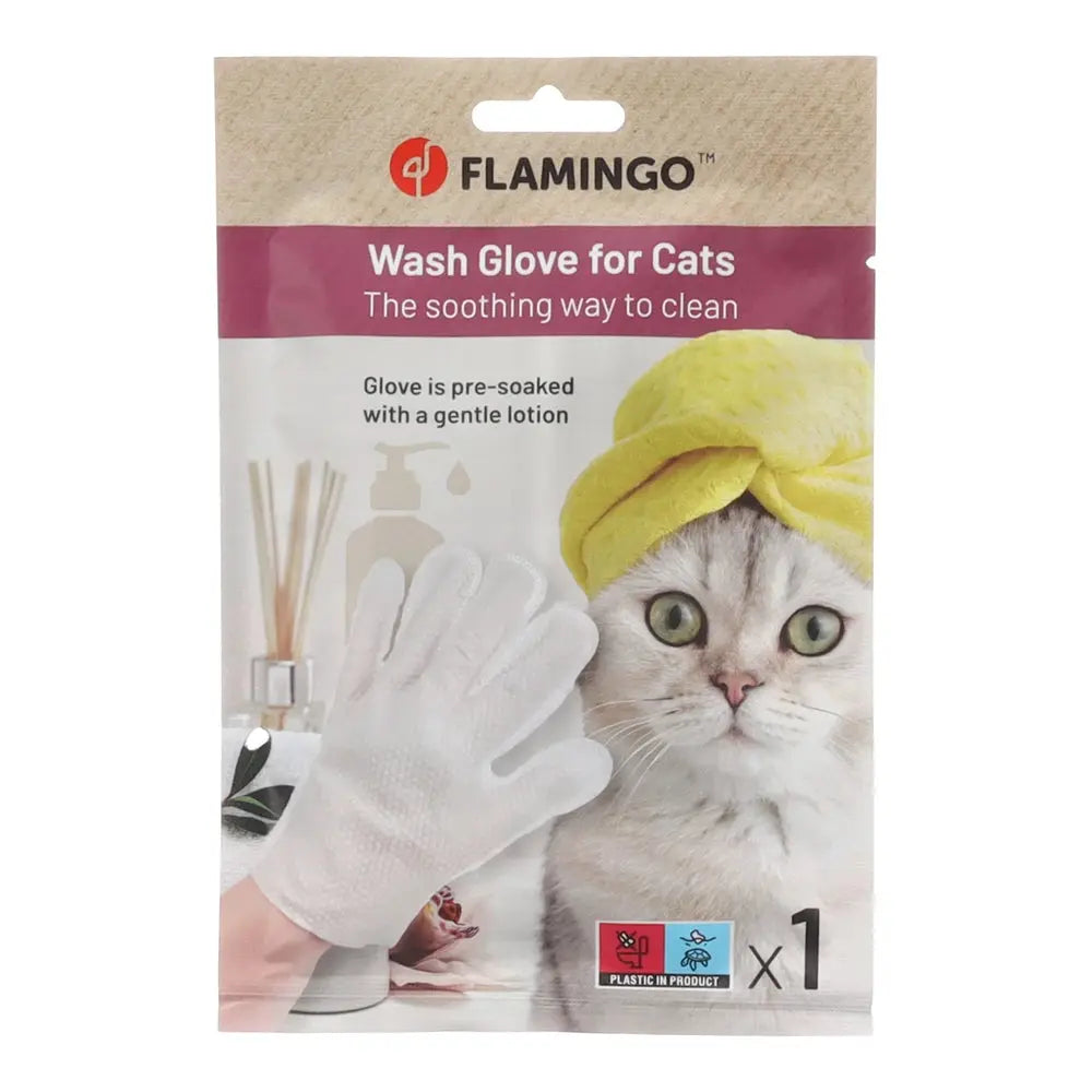 Flamingo Manopla de Lavado Propy Paño Impregnado para Gatos FLAMINGO Mascotas-Ávila