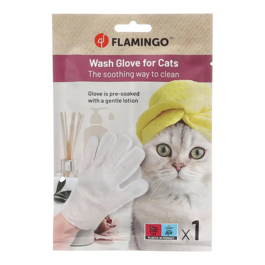 Flamingo Manopla de Lavado Propy Paño Impregnado para Gatos FLAMINGO Mascotas-Ávila