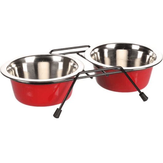 Flamingo Set Comedero y Bebedero de Acero Inoxidable 2,5L Arjun FLAMINGO Mascotas-Ávila
