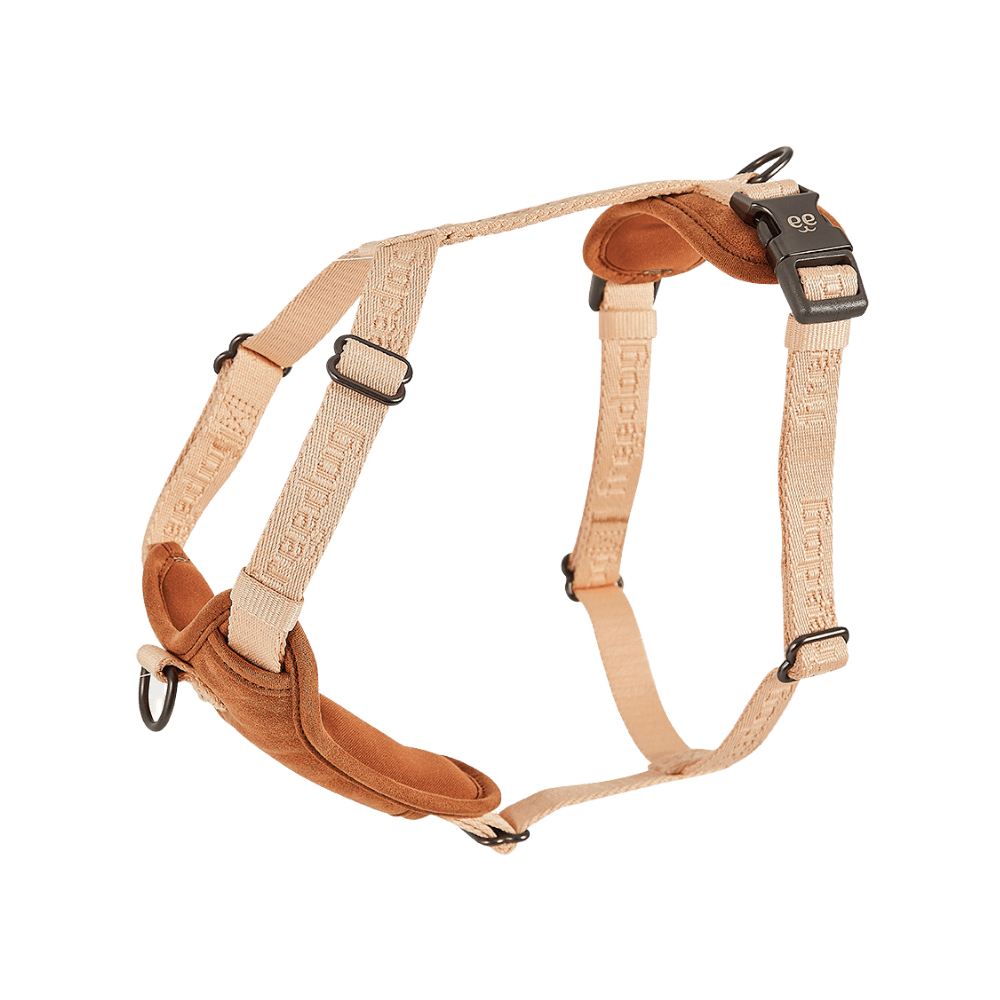 Sand Beige / 25mm x Cuello 40/55cm Pecho 60/90cm Freedog Arnés Linum Recycled Acolchado para Perros | Sostenibilidad y Confort FREEDOG Mascotas-Ávila