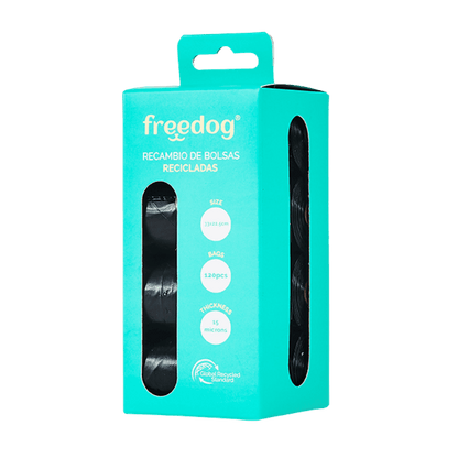 Freedog Bolsas Higiénicas Eco 50% Plástico Reciclado Pack de 8 FREEDOG Mascotas-Ávila