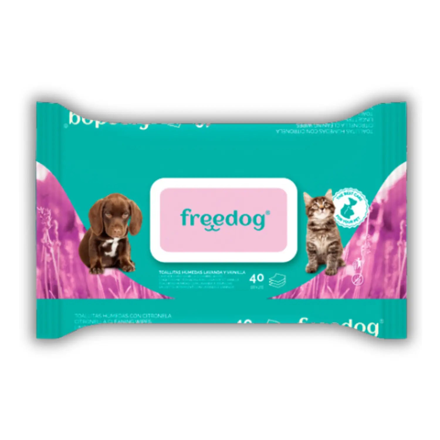 Toallitas Húmedas Lavanda & Vainilla Freedog 40Udes 28X18Cm - Mejor Precio - Mascotas Ávila