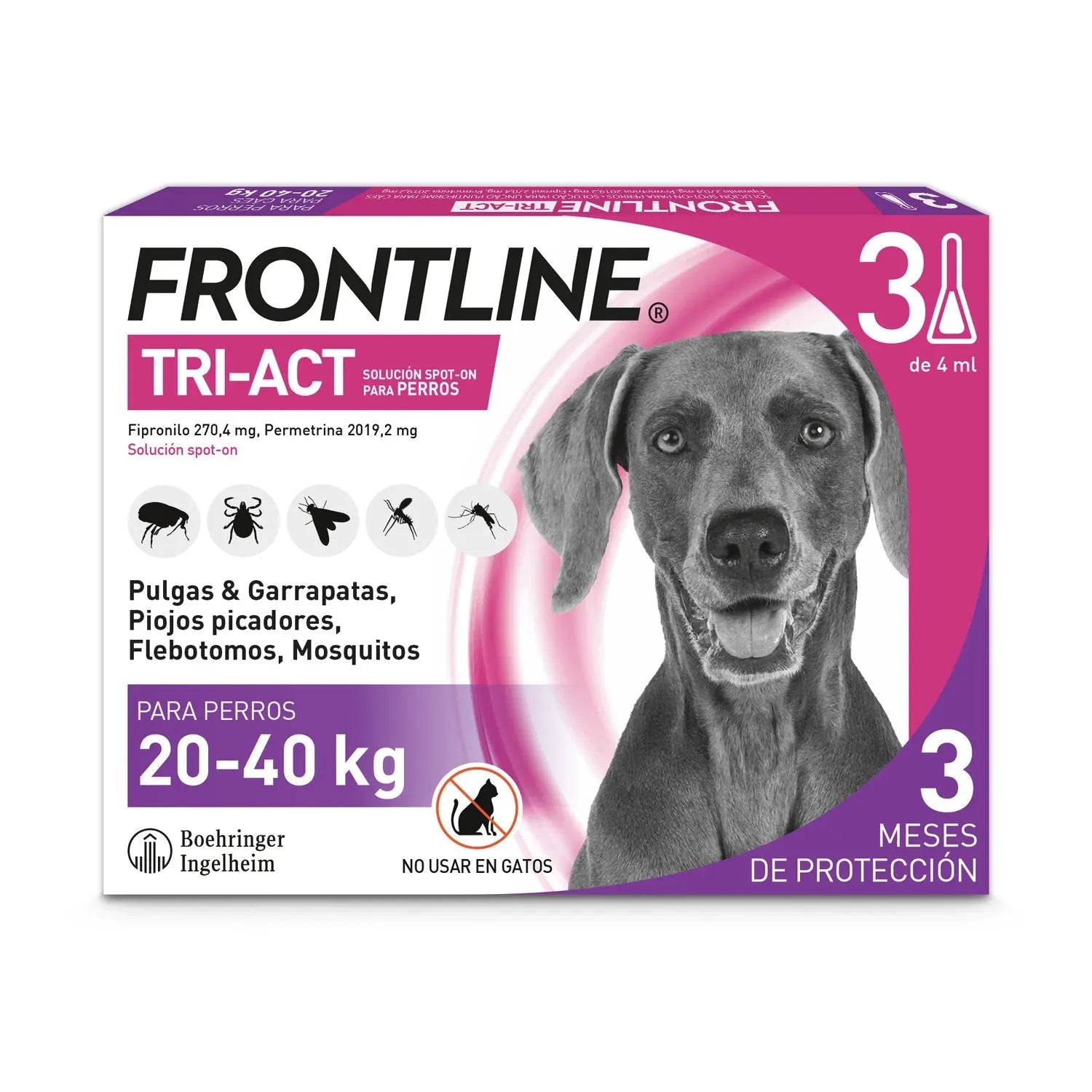 Frontline Tri-Act Pack 3 Pipetas Antiparasitarias para Perros BOEHRINGER Mascotas-Ávila