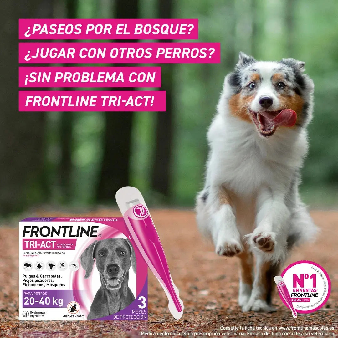 Frontline Tri-Act Pack 3 Pipetas Antiparasitarias para Perros BOEHRINGER Mascotas-Ávila