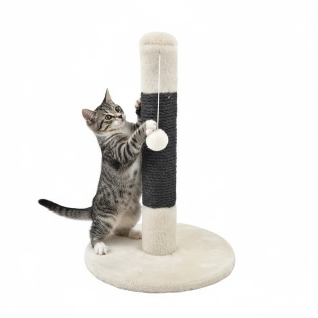 Rascador Savanna Velvet con Pelota Beige 45 cm NAYECO Mascotas-Ávila