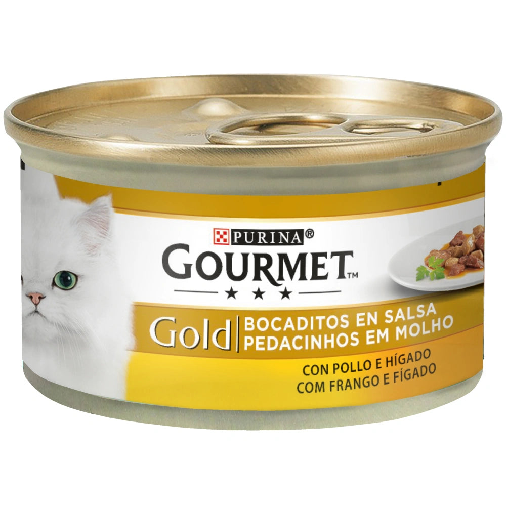 Gourmet Gold Bocaditos Pollo e Hígado 85 g Comida Húmeda para Gatos GOURMET Mascotas-Ávila