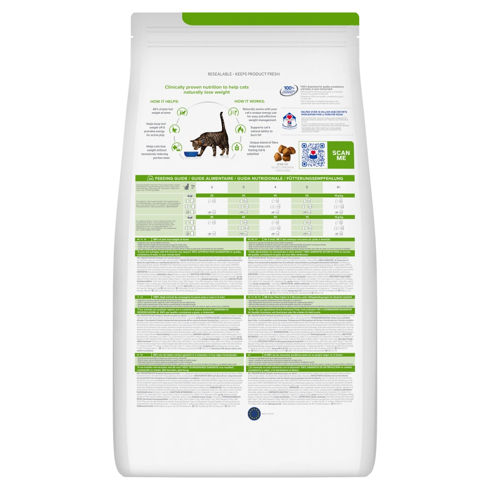 Hill'S Metabolic 12 kg - Weight and Diabetes Management Pienso para Gatos HILLS Mascotas-Ávila