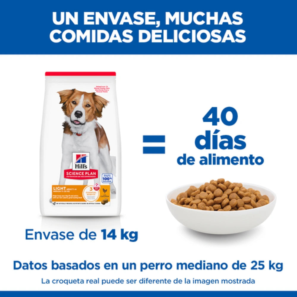 Hill'S Science Plan Adult Light Medium Pollo 14 kg Alimento para Perros HILLS Mascotas-Ávila