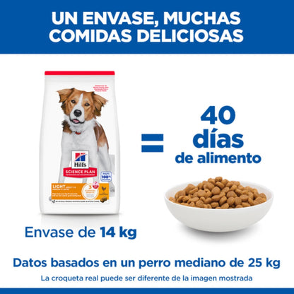 Hill'S Science Plan Adult Light Medium Pollo 14 kg Alimento para Perros HILLS Mascotas-Ávila