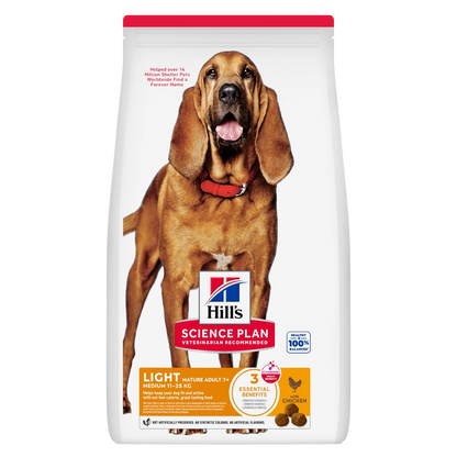 Hill'S Science Plan Mature Adult 7+ Light Medium Pollo 14 kg Alimento para Perros HILLS Mascotas-Ávila