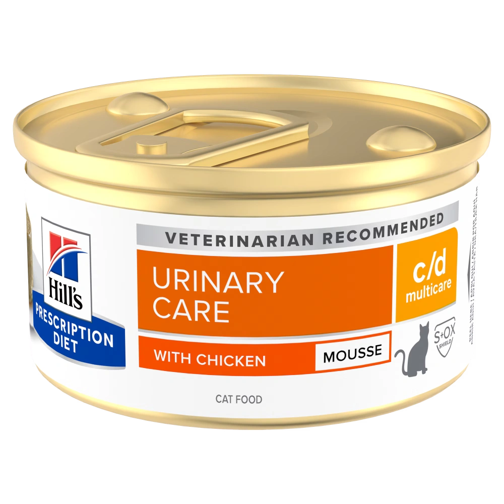 Hill's Prescription Diet Feline c/d Multicare Mousse Pollo Comida Húmeda para Gatos 85g (Enfermedad Urinaria) HILLS Mascotas-Ávila