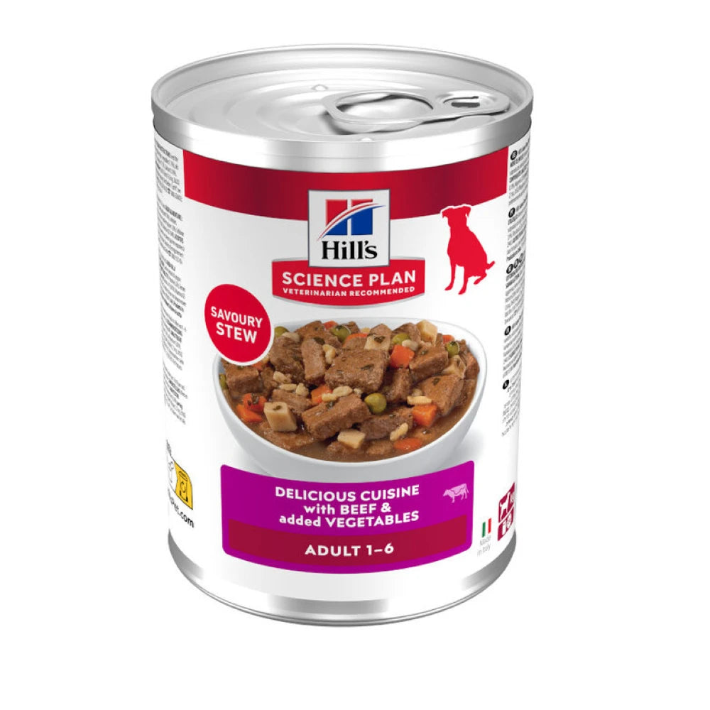 Hill's Science Plan Adult Estofado con Vacuno y Verduras Lata Húmeda para Perros HILLS Mascotas-Ávila