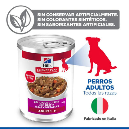Hill's Science Plan Adult Estofado con Vacuno y Verduras Lata Húmeda para Perros HILLS Mascotas-Ávila