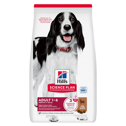 Hill's Science Plan Adult Medium Cordero y Arroz 18 kg Alimento para Perros HILLS Mascotas-Ávila