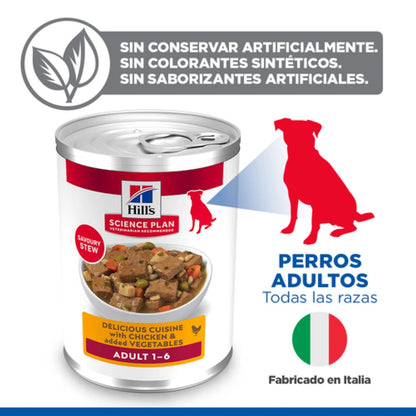 Hill's Science Plan Canine Adult Estofado con Pollo y Verduras Comida Húmeda para Perros 363g HILLS Mascotas-Ávila