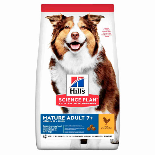 Hill's Science Plan Mature Adult 7+ Medium Pollo Pienso para Perros HILLS Mascotas-Ávila
