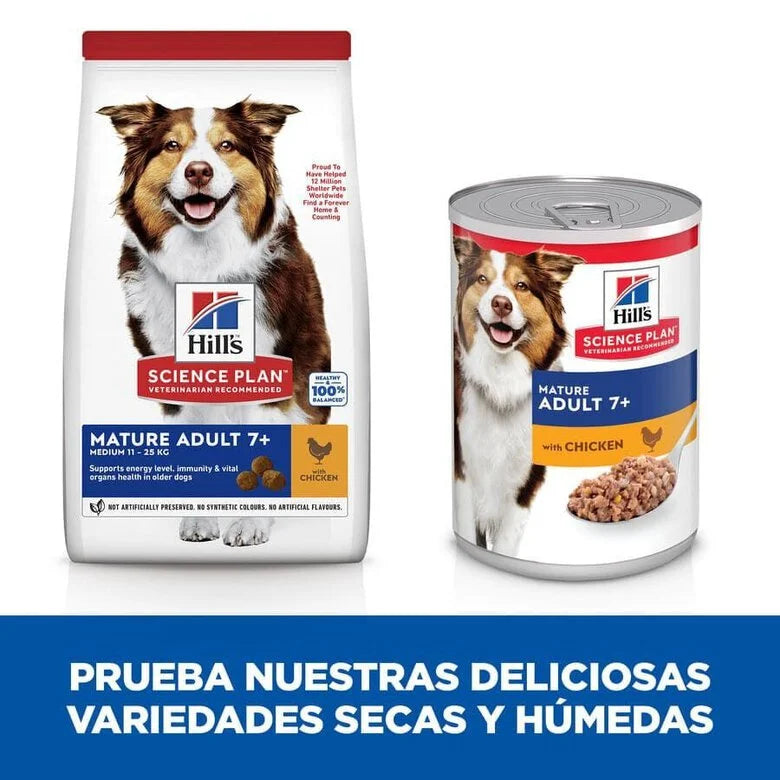 Hill's Science Plan Mature Adult 7+ Medium Pollo Pienso para Perros HILLS Mascotas-Ávila