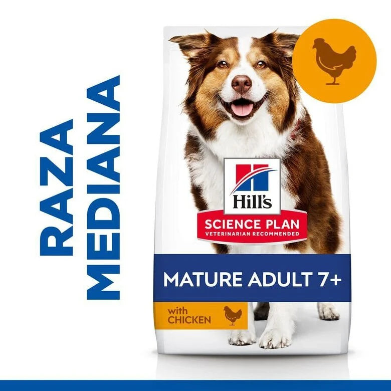 Hill's Science Plan Mature Adult 7+ Medium Pollo Pienso para Perros HILLS Mascotas-Ávila