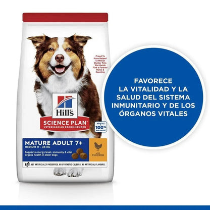 Hill's Science Plan Mature Adult 7+ Medium Pollo Pienso para Perros HILLS Mascotas-Ávila