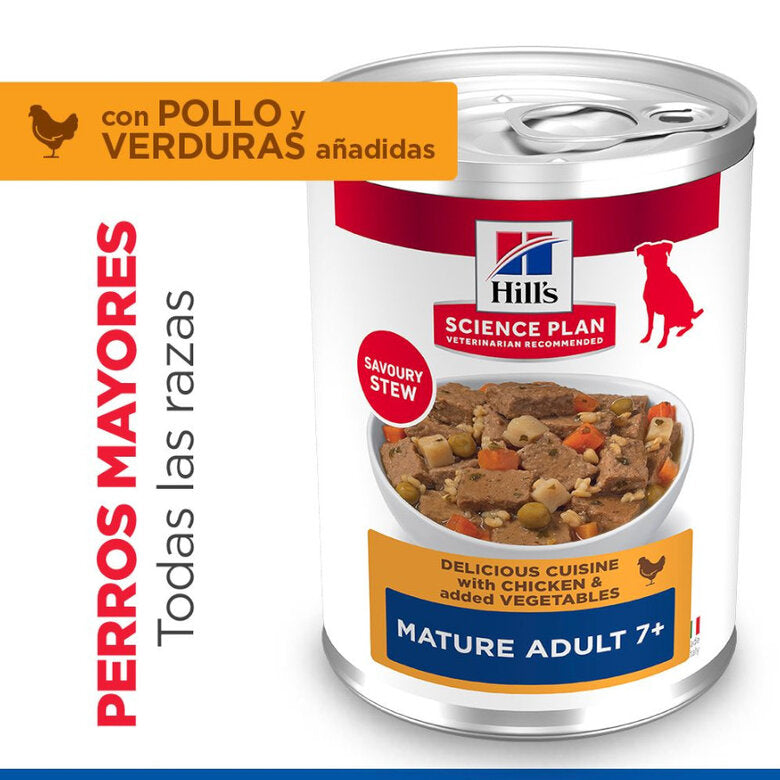 Hill's Science Plan Mature Adult Estofado con Pollo y Verduras Lata Húmeda para Perros HILLS Mascotas-Ávila