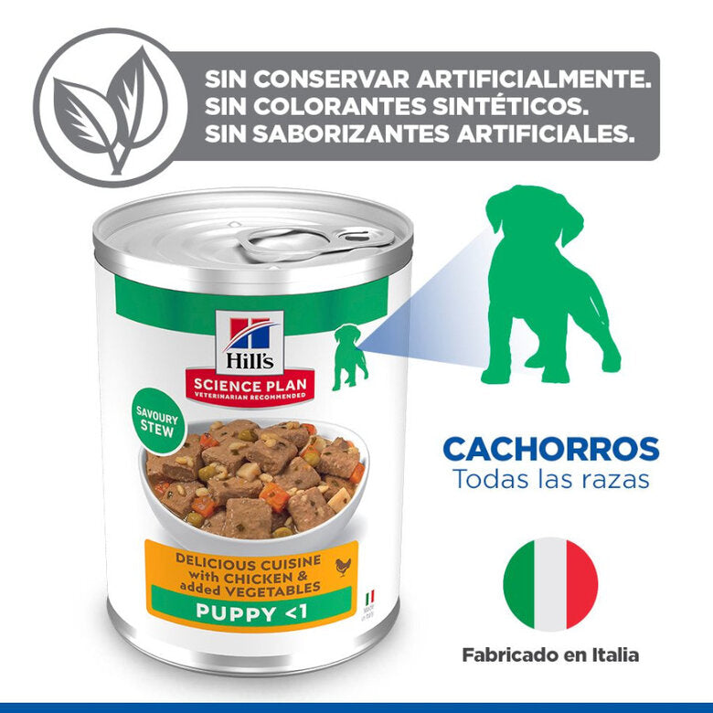 Hill's Science Plan Puppy Estofado con Pollo y Verduras Lata Húmeda para Cachorros HILLS Mascotas-Ávila
