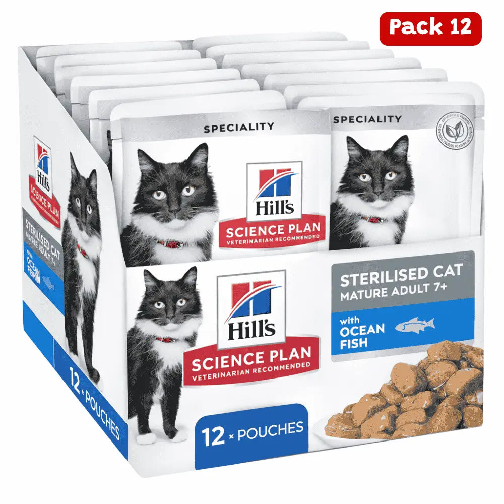 Hill's Science Plan Sterilised Mature Adult Pack 12x85 g Húmeda para Gatos HILLS Mascotas-Ávila