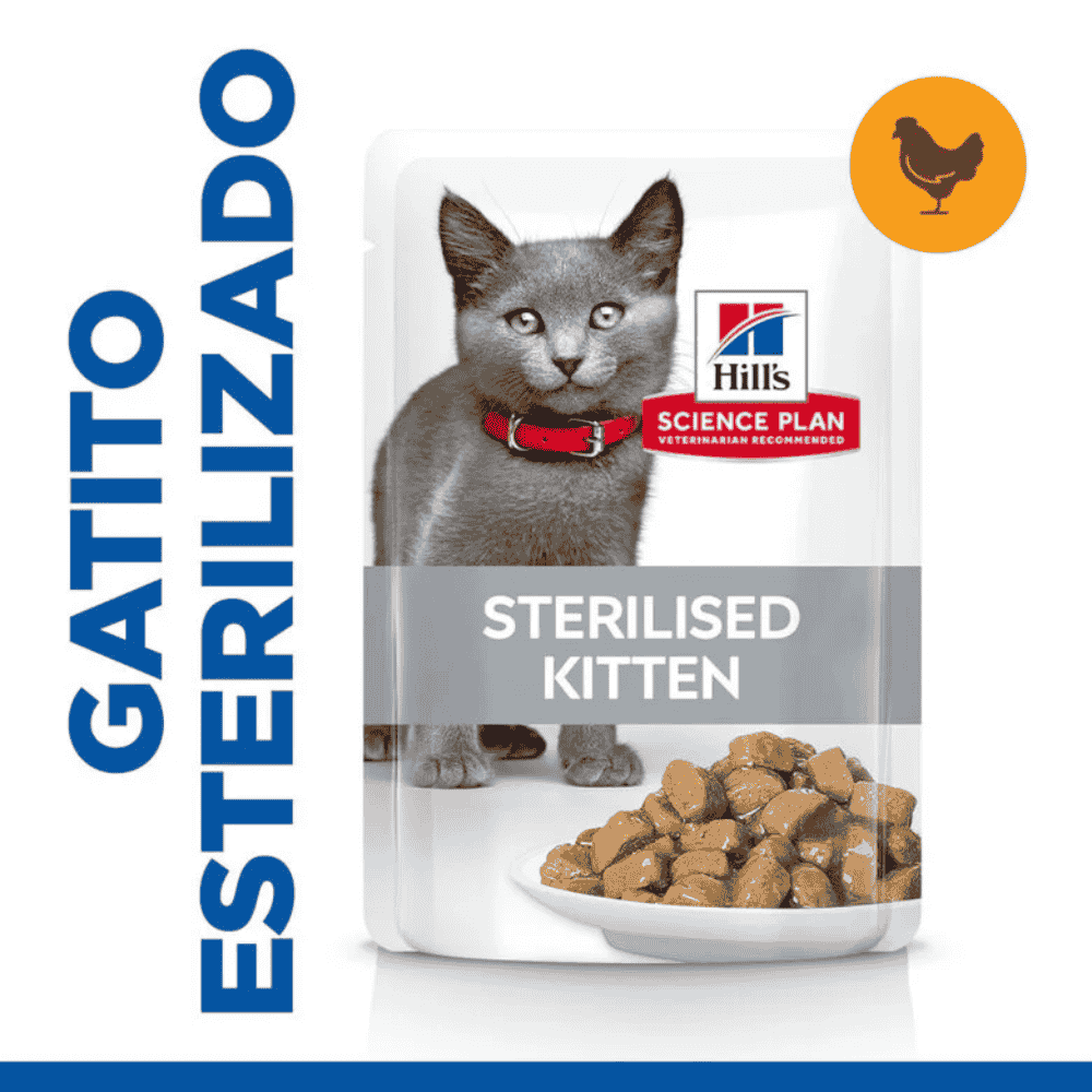 Hill's Science Plan Sterilized Kitten Pollo Pack 12x85g Húmeda para Gatos HILLS Mascotas-Ávila