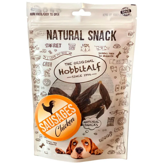 Hobbit Salchichas Pollo Omega3 Bolsa 25 uds HOBBIT.ALF Mascotas-Ávila