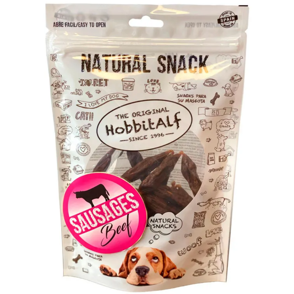 Hobbit Salchichas Ternera Omega3 Bolsa 25 uds HOBBIT.ALF Mascotas-Ávila