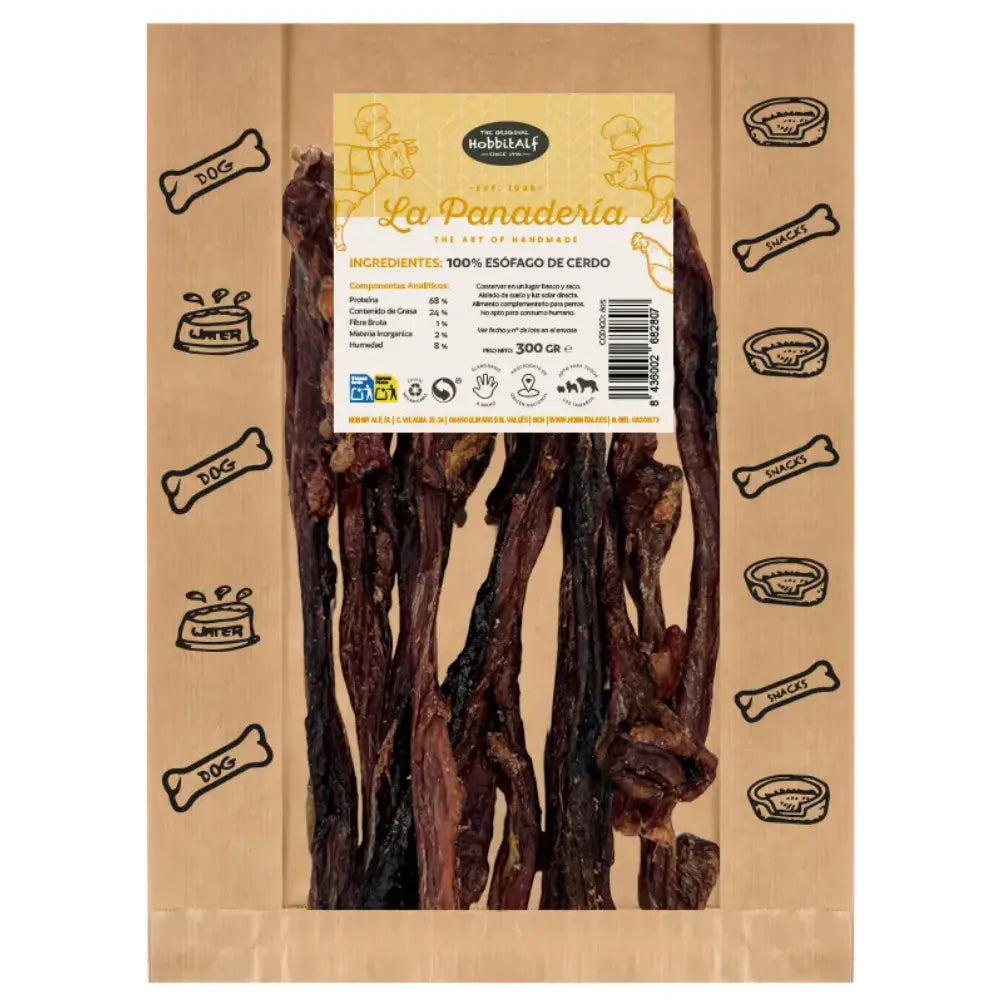 Esófago De Cerdo Hobbit Snack La Panaderia 300 g HOBBIT.ALF Mascotas-Ávila