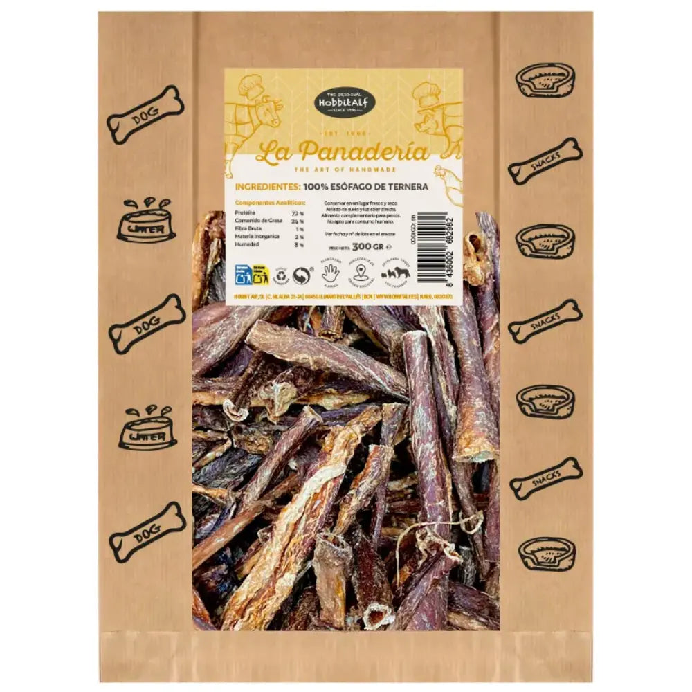 Esofago De Ternera Hobbit Snack La Panaderia 300 g HOBBIT.ALF Mascotas-Ávila
