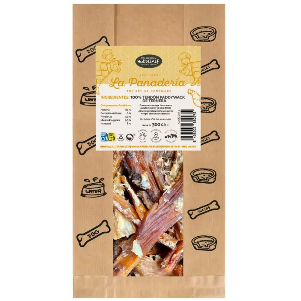 Tendón Paddywack De Ternera Hobbit Snack La Panaderia 300 g HOBBIT.ALF Mascotas-Ávila