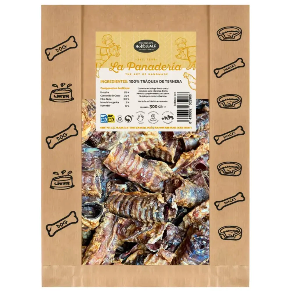 Tráquea De Ternera Hobbit Snack La Panaderia 300 g HOBBIT.ALF Mascotas-Ávila