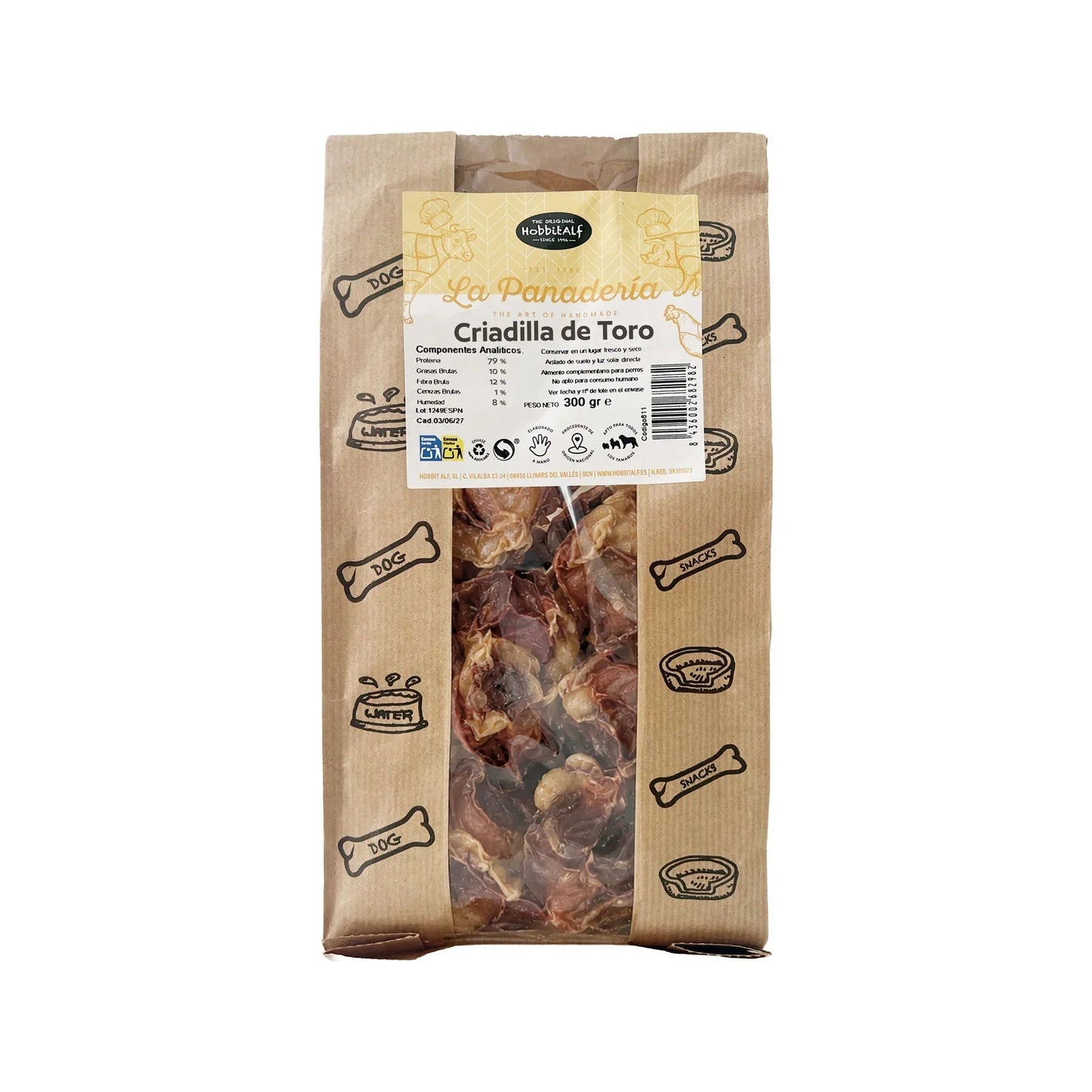 Hobbitalf Criadillas de Toro Snack Natural para Perros HOBBIT.ALF Mascotas-Ávila