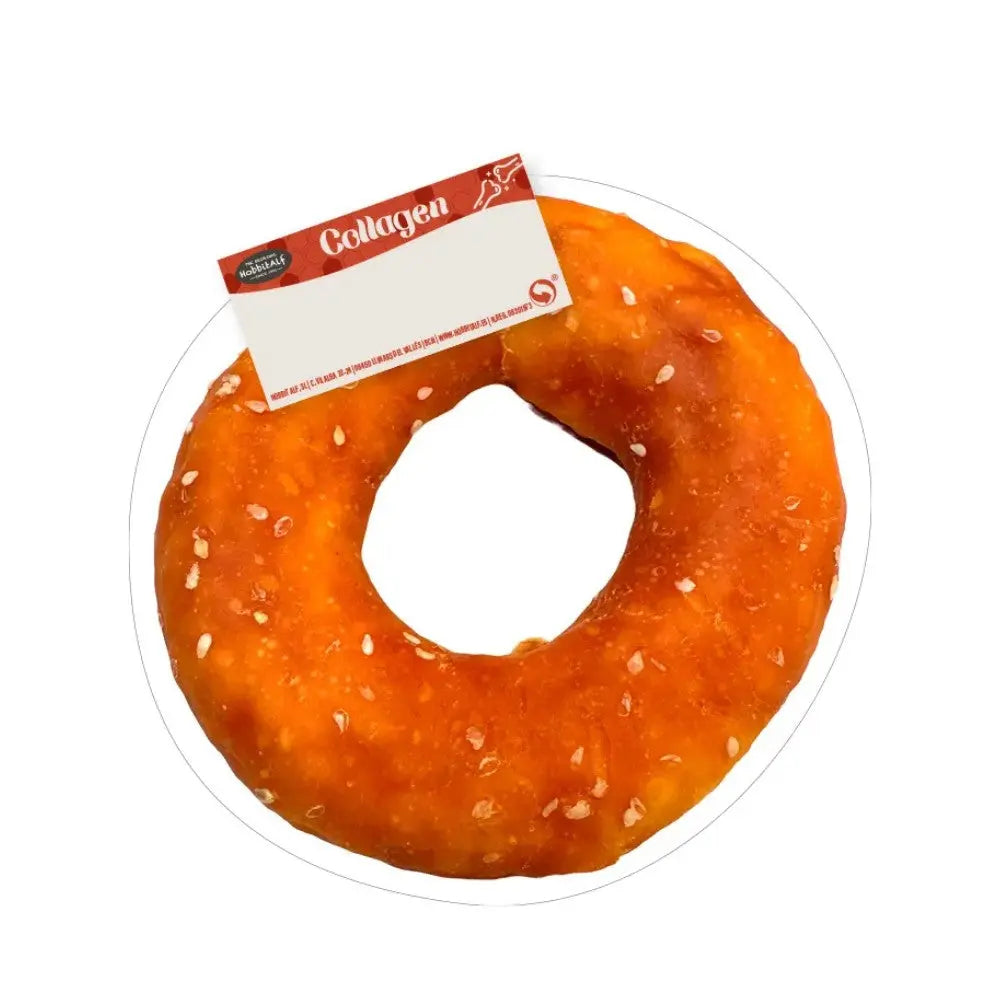 Hobbitalf Donut de Colágeno con Pollo y Sésamo 10 cm - Snack para Perros HOBBITALF Mascotas-Ávila