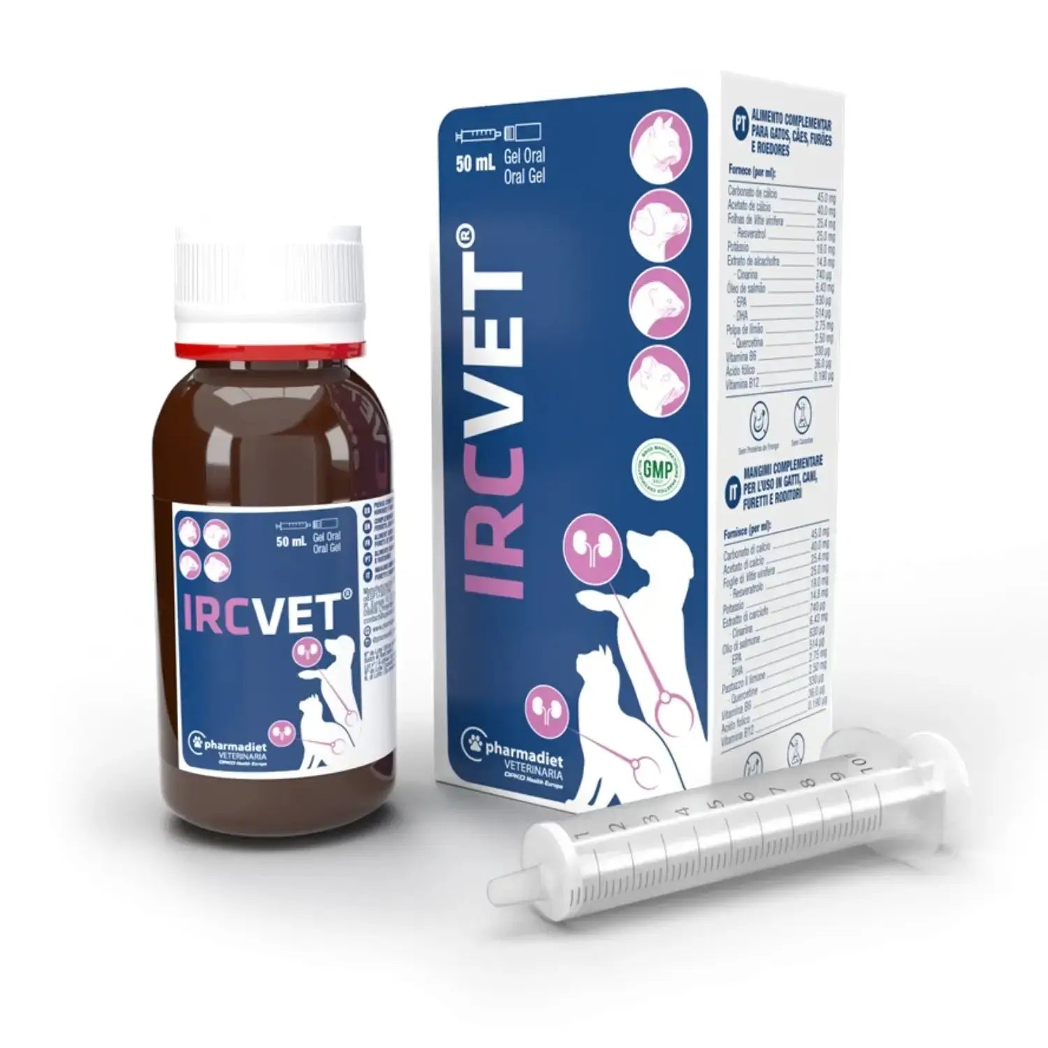 IRC Vet Gel 50 ml Alivia Síntomas de Insuficiencia Renal Crónica para Perros y Gatos Pharmadiet PHARMADIET